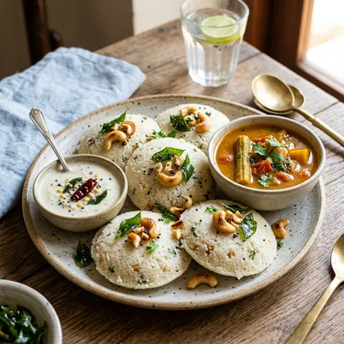 Soft rava idli with chutney - healthy Karnataka breakfast delivery